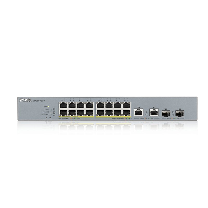 Zyxel GS1350-18HP-EU0101F commutateur réseau Géré L2 Gigabit Ethernet (10/100/1000) Connexion Ethernet, supportant l'