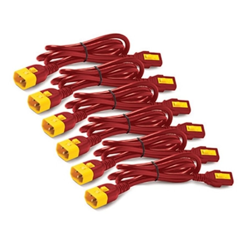 POWER CORD KIT (6 EA) LOCKING C13 TO C14 0.6M RED