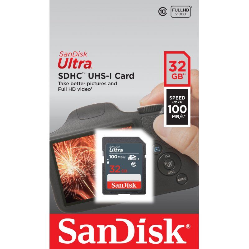 SanDisk Ultra 32GB SDHC Mem Card 100MB/s 32 Go UHS-I Classe 10