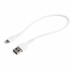 StarTech.com 12inch (30cm) Durable White USB-A to Lightning Cable - Heavy Duty Rugged Aramid Fiber USB Type A to Lightni
