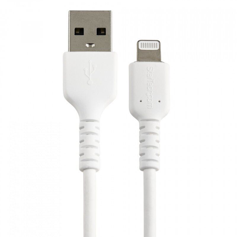 StarTech.com 12inch (30cm) Durable White USB-A to Lightning Cable - Heavy Duty Rugged Aramid Fiber USB Type A to Lightni