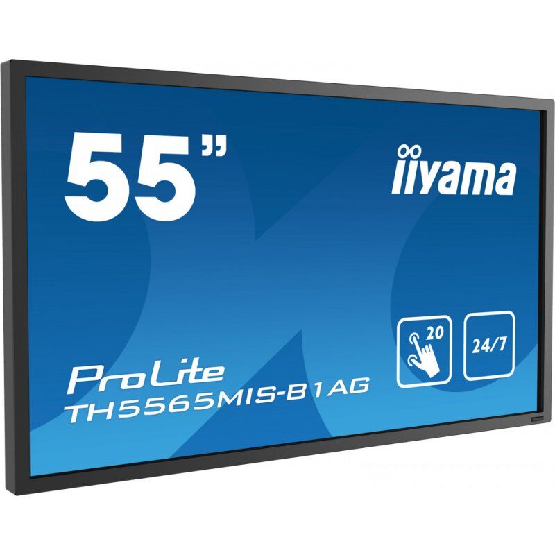 iiyama ProLite TH5565MIS-B1AG Digital signage flat panel 139.7 cm (55") LED 400 cd/m² Full HD Black Touchscreen 24/7