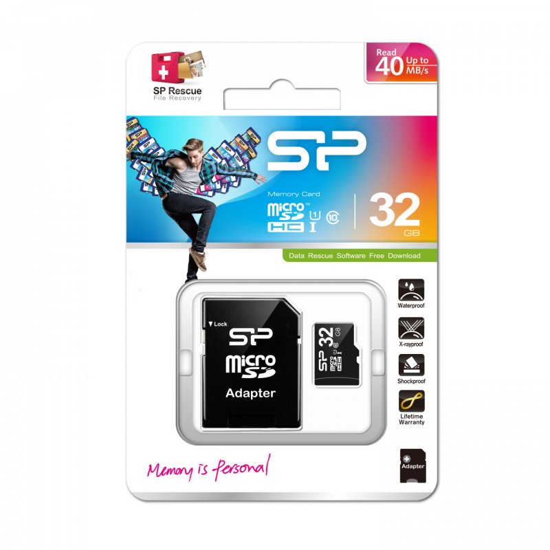 Silicon Power SP032GBSTH010V10SP memory card 32 GB MicroSDHC UHS-I Class 10