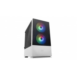 Boitier Mini Tour Micro ATX Mars Gaming compatible MCZ RGB avec panneau vitré (Blanc)