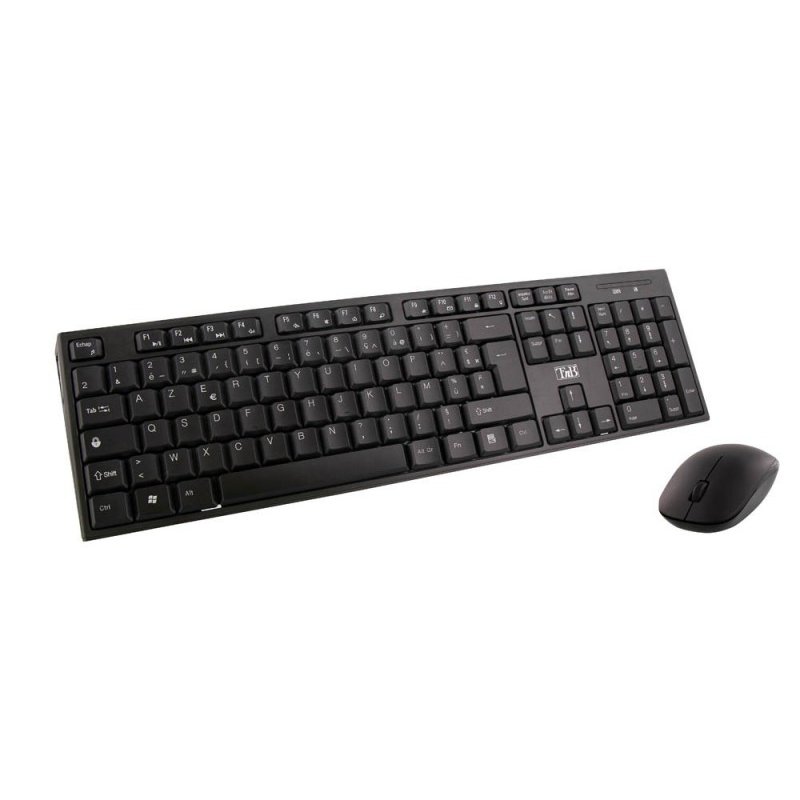 T'nB KBSCBK2 keyboard Mouse included RF Wireless + USB AZERTY UK International Black