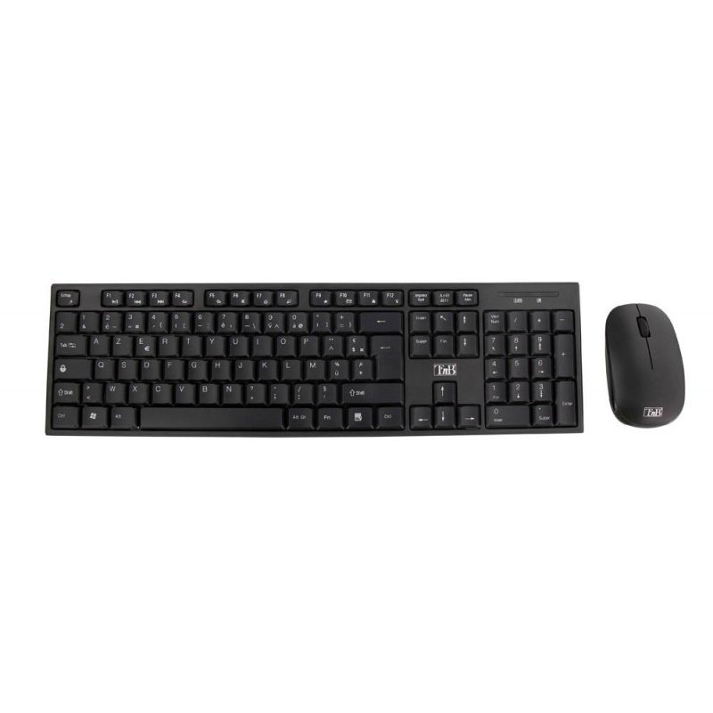 T'nB KBSCBK2 keyboard Mouse included RF Wireless + USB AZERTY UK International Black