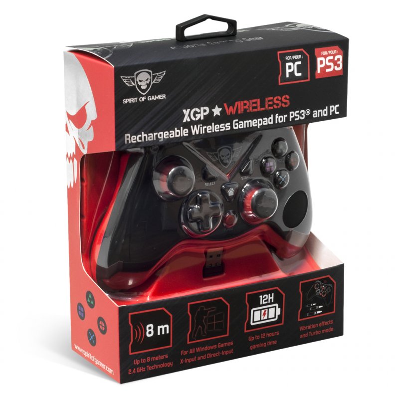 Spirit of Gamer SOG-RFXGP Gaming Controller Black, Red USB Gamepad Analogue / Digital PC, Playstation 3
