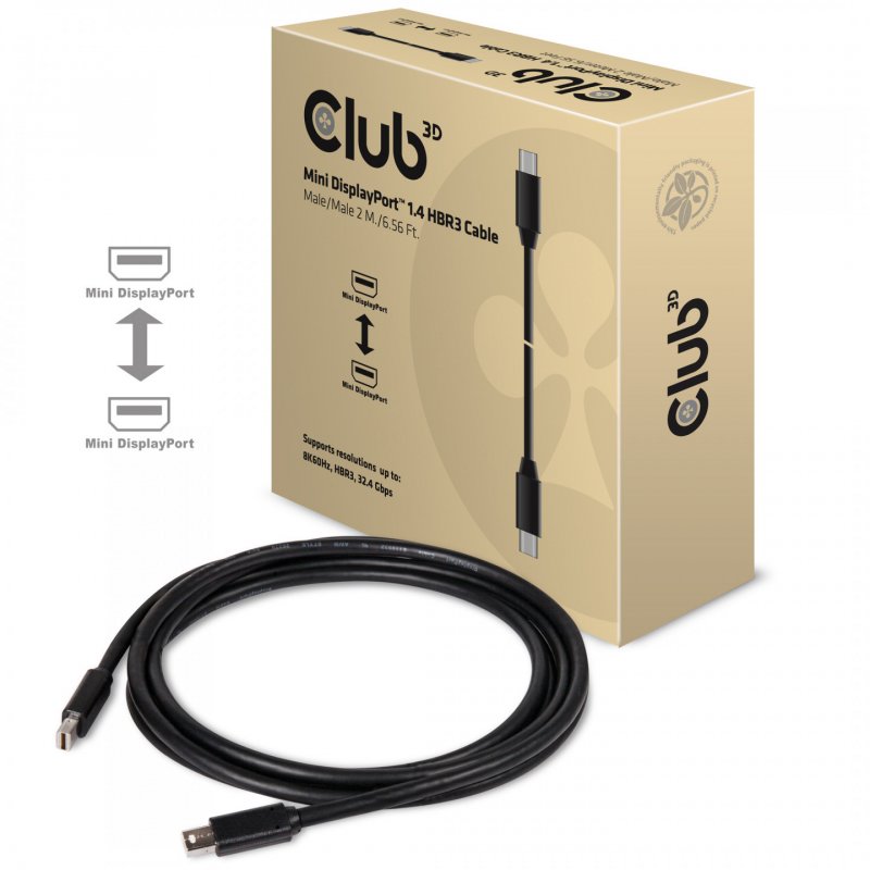 Club 3D Mini DisplayPort 1.4 Kabel - 2 m