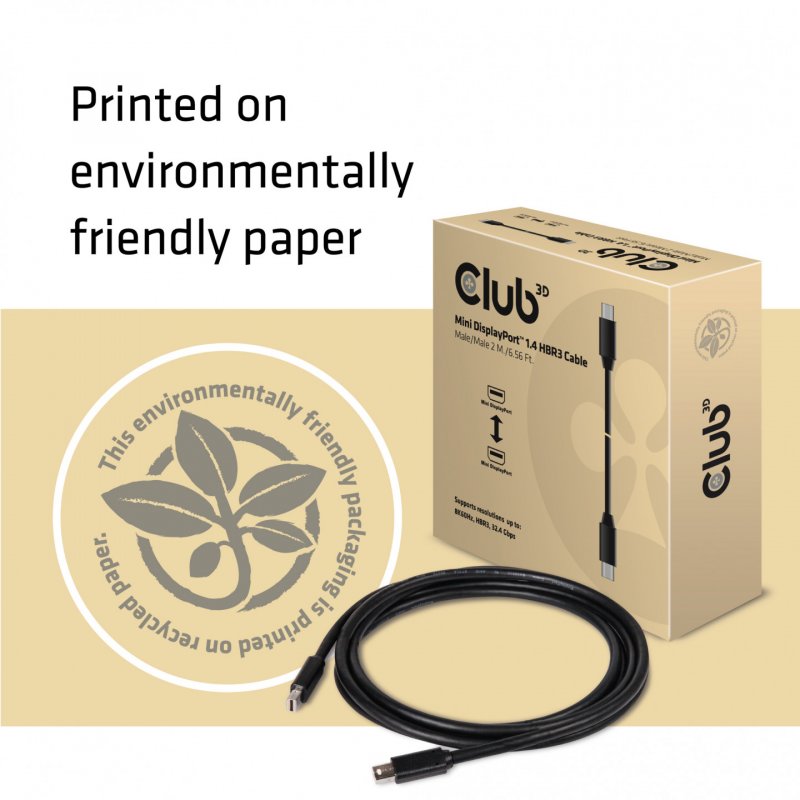Club 3D Mini DisplayPort 1.4 Kabel - 2 m