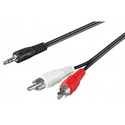 Câble Audio Goobay compatible Jack 3"1/2 vers 2x RCA 1,50m (Noir)