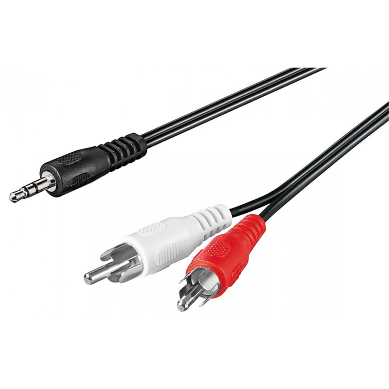 Câble Audio Goobay compatible Jack 3"1/2 vers 2x RCA 1,50m (Noir)