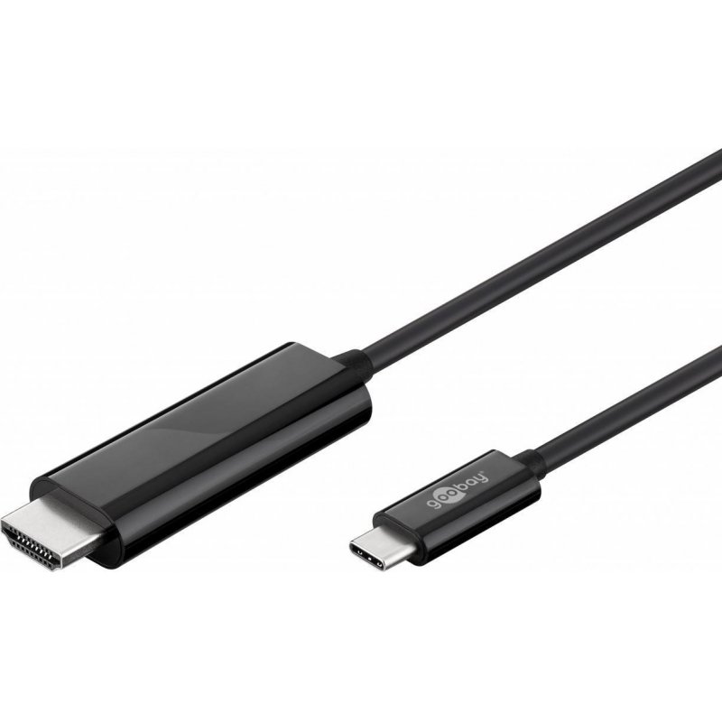 Goobay 77528 câble vidéo et adaptateur 1,8 m USB Type-C HDMI Noir