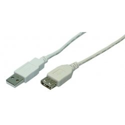 Rallonge USB 2.0 LogiLink compatible - 2m M/F (Blanc)