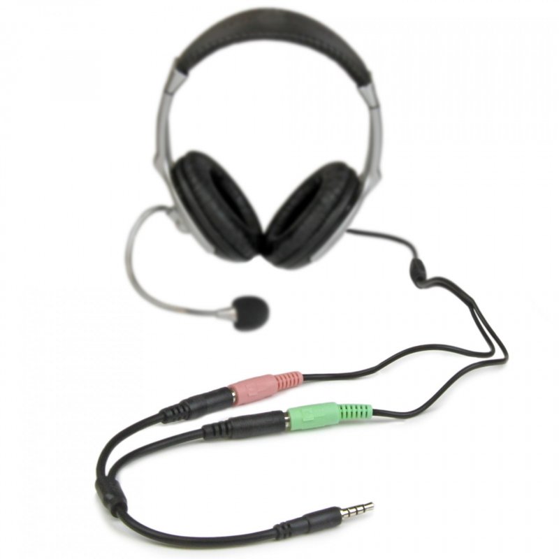 StarTech.com Adaptateur pour casque avec prises pour écouteur et microphone séparées - Mini-Jack 3,5mm 1x (M) 2x (F) 