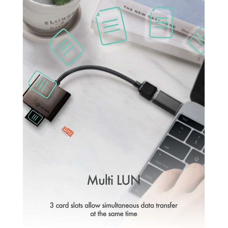 Lecteur de Cartes externe Icy Box compatible IB-CR301 USB 3.0 (Noir)