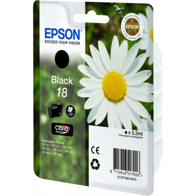 Cartouche d'encre Epson compatible Paquerette 18 (Noir)
