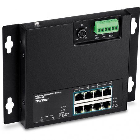 10-P. IND.GB POE+WALL-MT SWITCH FRONT ACCESS POE+
