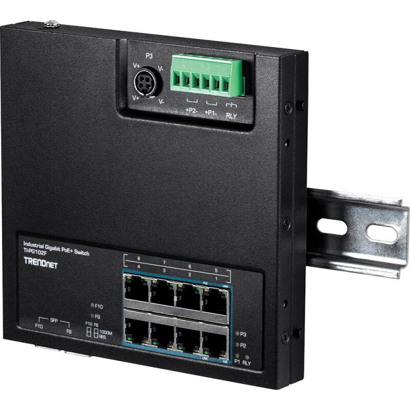 10-P. IND.GB POE+WALL-MT SWITCH FRONT ACCESS POE+