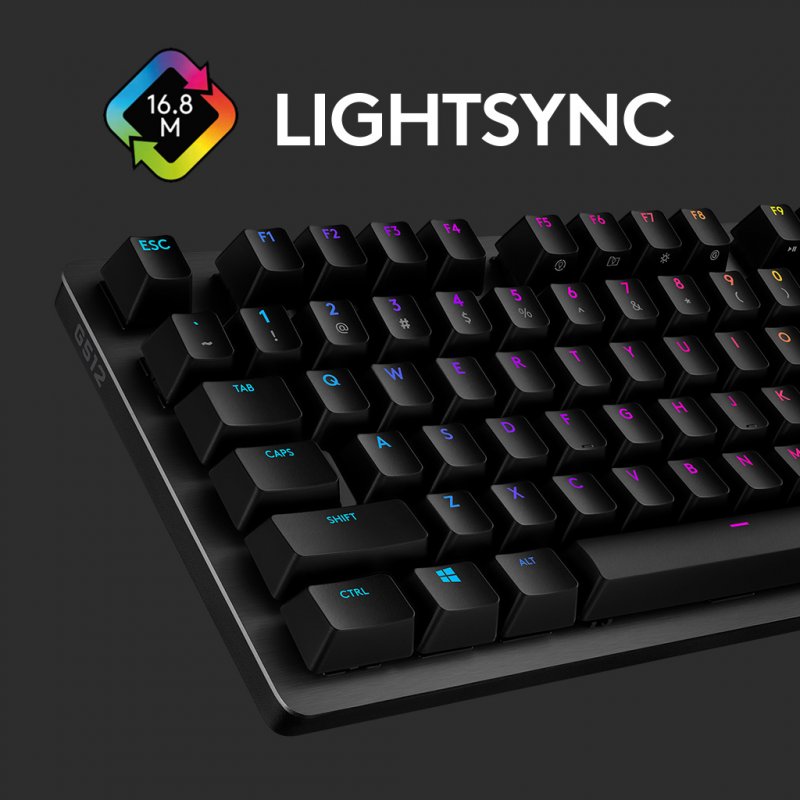 Logitech G G512 CARBON LIGHTSYNC RGB Mechanical Gaming Keyboard with GX Brown switches