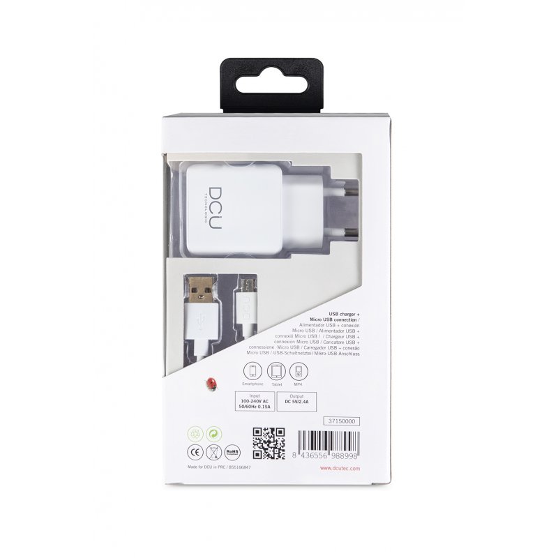 USB CHARGER 5V 2.4A MICRO USB CABLE 1M