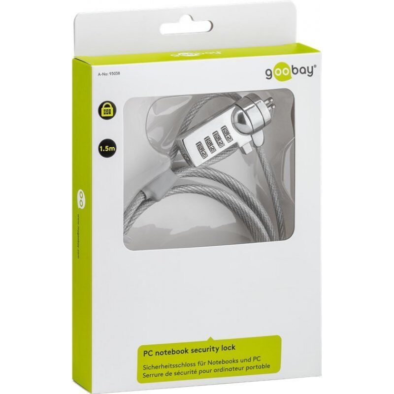 Goobay 93038 câble antivol Gris 1,5 m