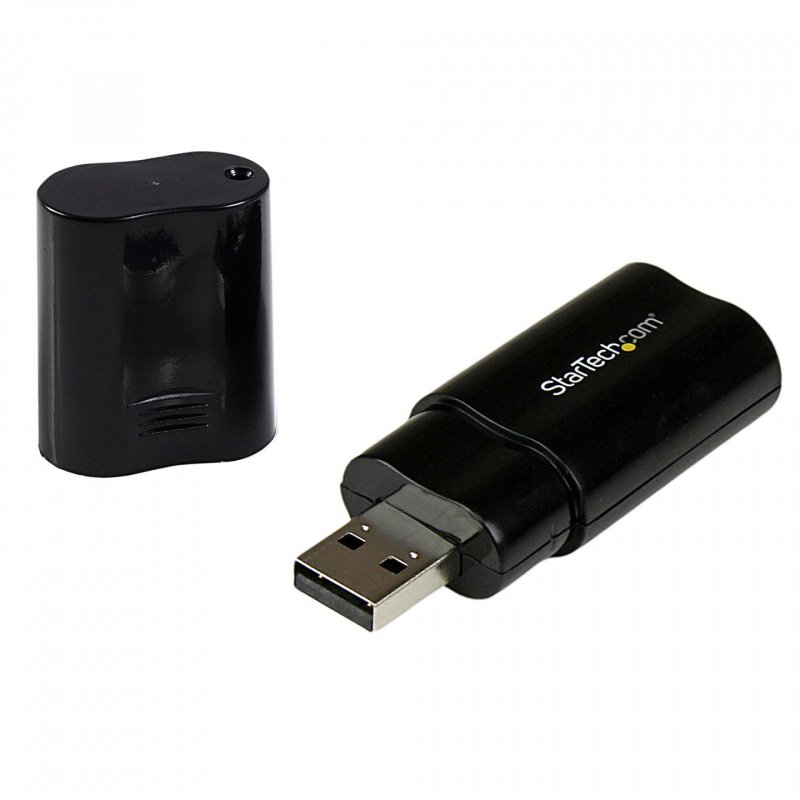 StarTech.com USB Sound Card - 3.5mm Audio Adapter - External Sound Card - Black - External Sound Card (ICUSBAUDIOB) - S