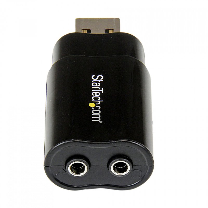 StarTech.com USB Sound Card - 3.5mm Audio Adapter - External Sound Card - Black - External Sound Card (ICUSBAUDIOB) - S