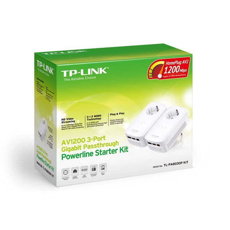 TP-Link compatible Bridge TL-PA8030P KIT - Max. 1200 Mbit/s