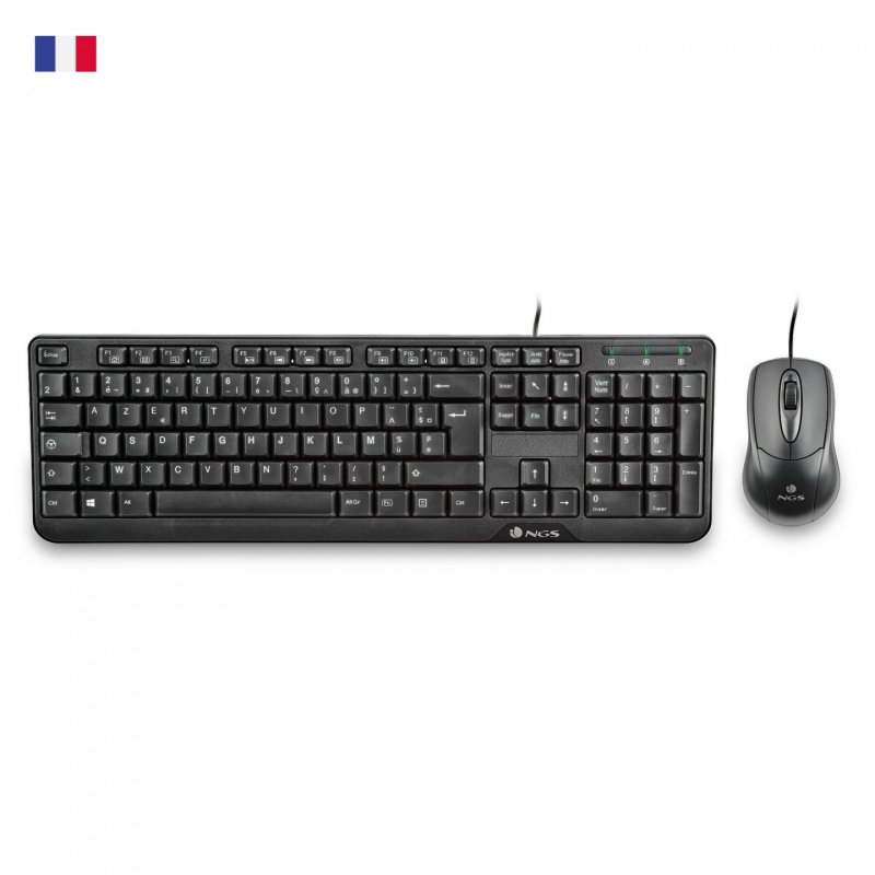 NGS Cocoa Kit, AZERTY, FR keyboard Mouse included USB French Black