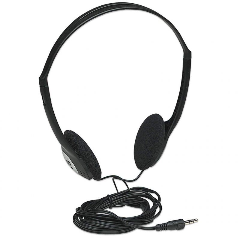 Manhattan Stereo On-Ear Headphones (3.5mm), Adjustable Split Headband, Foam Earpads, Speaker 80W max, Standard 3.5mm ste