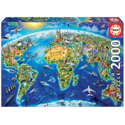 Educa 17129 puzzle Puzzle en cubes 2000 pièce(s) Monde