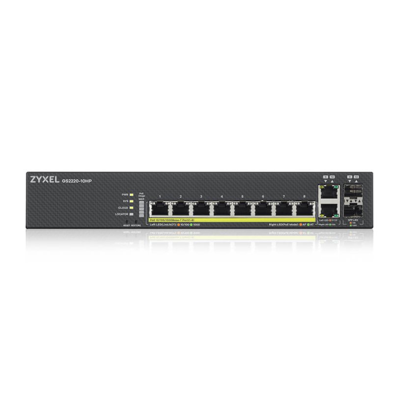 Zyxel GS2220-10HP-EU0101F commutateur réseau Géré L2 Gigabit Ethernet (10/100/1000) Connexion Ethernet, supportant l'