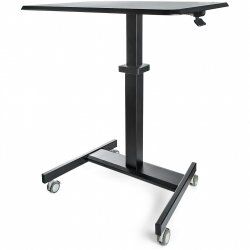 StarTech.com Bureau Mobile Assis-Debout - Poste de Travail Ergonomique à Roulettes - Table Ordinateur Réglable en Haut