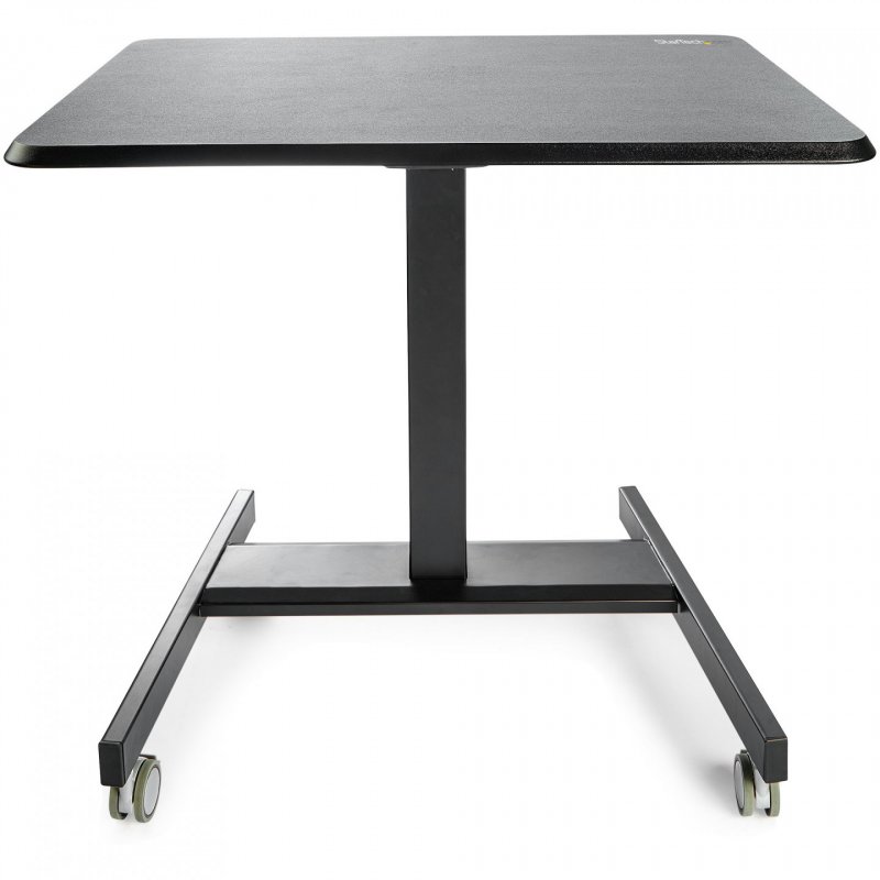 StarTech.com Mobile Standing Desk - Portable Sit Stand Ergonomic Height Adjustable Cart on Wheels - Rolling Computer/Lap