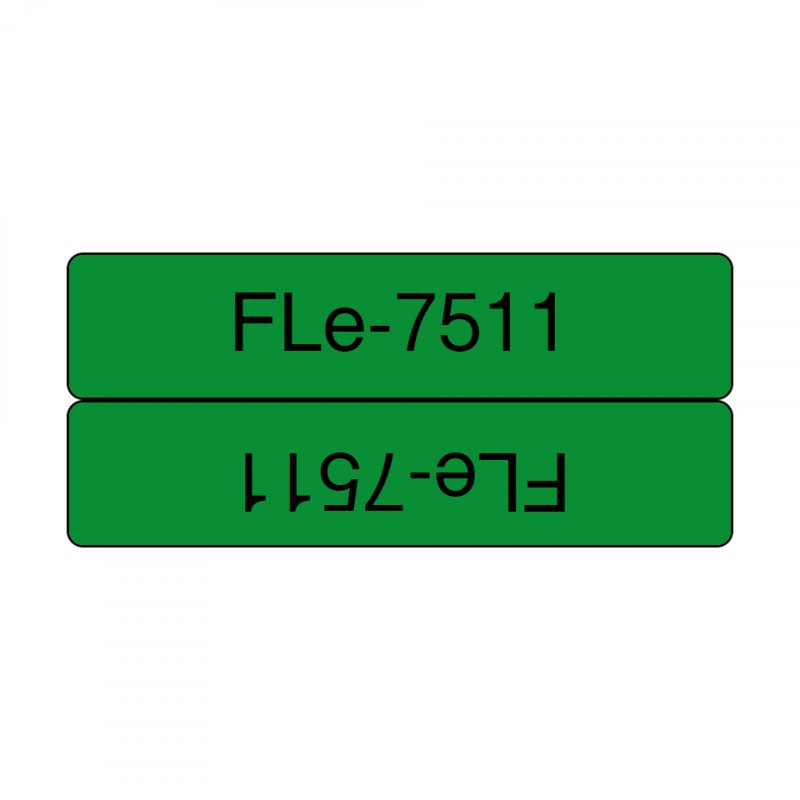 Brother FLe-7511 label-making tape Black on green