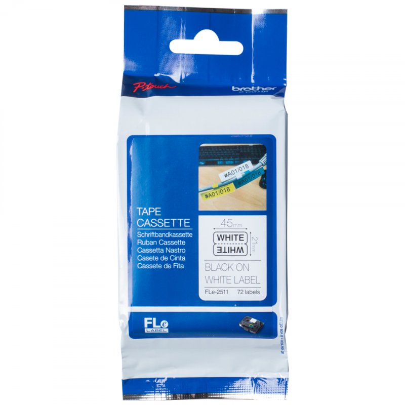 Brother FLe-2511 label-making tape Black on white