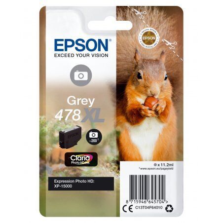 Squirrel Singlepack Grey 478XL Claria Photo HD Ink