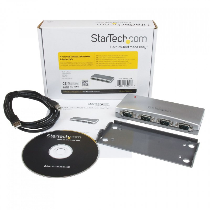 StarTech.com Hub série RS232 à 4 ports - Adaptateur USB vers 4x DB9 RS232 alimenté par bus