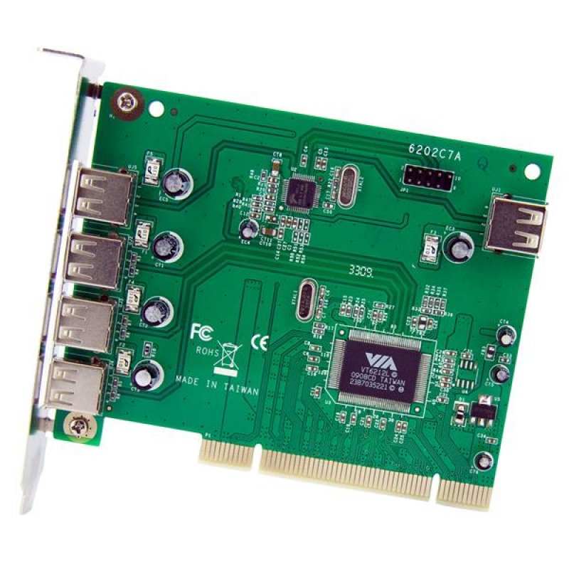 .com Carte adaptateur PCI vers 7 Ports USB 2.0 - interne/externe