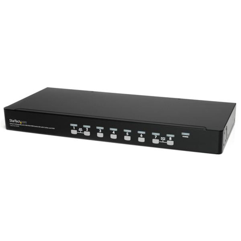 KIT COMMUTATEUR KVM USB 8 PORTS - MONTAGE RACK 1U
