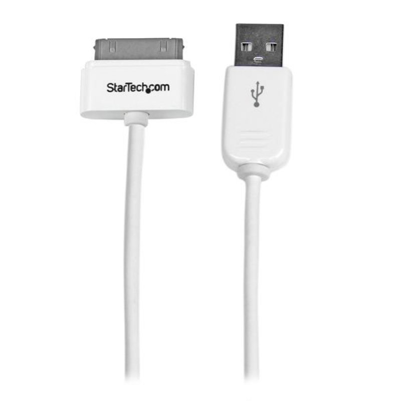 StarTech.com Câble connecteur Apple Dock 30 broches vers USB de 1 m pour iPad, iPhone, iPod - Blanc