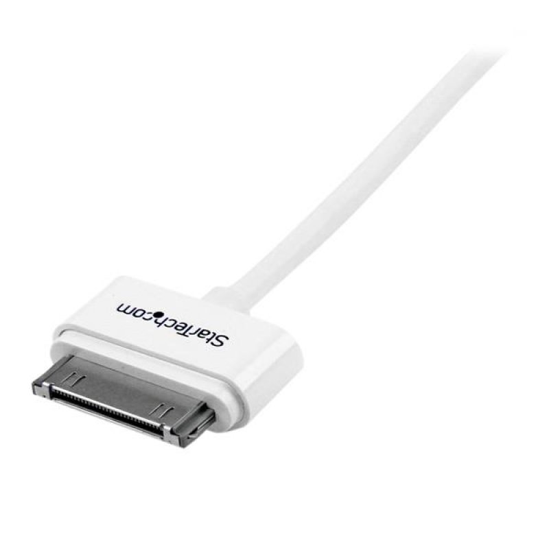 StarTech.com 1m (3 ft) Apple 30-pin Dock Connector to USB Cable for iPhone / iPod / iPad with Stepped Connector