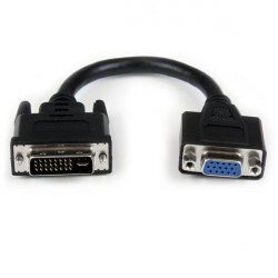 CABLE ADAPTATEUR DVI VERS VGA DE 20 CM - MALE / FEMELLE