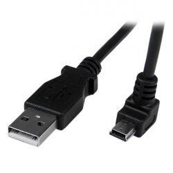 CABLE MINI USB 2 M - A VERS MINI B COUDE 90 DEGRE BAS