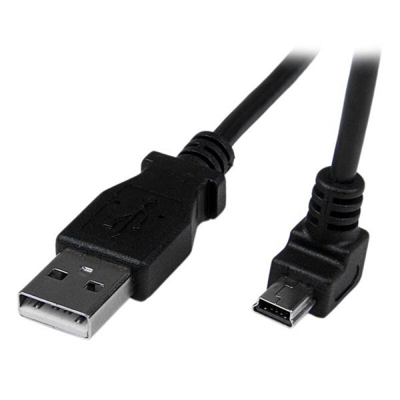 CABLE MINI USB 2 M - A VERS MINI B COUDE 90 DEGRE BAS
