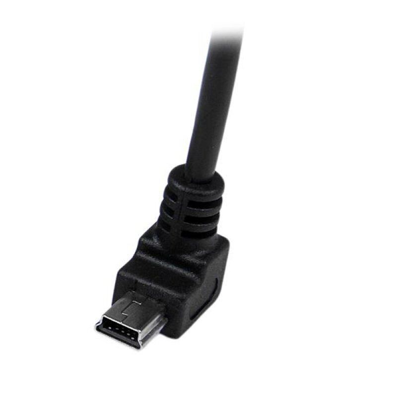 CABLE MINI USB 2 M - A VERS MINI B COUDE 90 DEGRE BAS