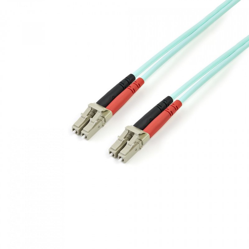 StarTech.com Fiber Optic Cable - 10 Gb Aqua - Multimode Duplex 50/125 - LSZH - LC/LC - 3 m~3m (10ft) LC/UPC to LC/UPC OM