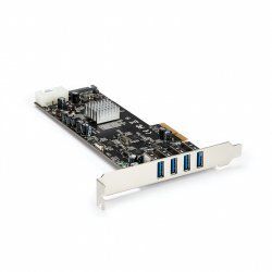 .com Carte contrôleur PCI-E (4 ports USB 3.0 Type-A - SATA / LP4)