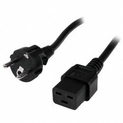 StarTech.com 2m (6ft) Computer Power Cord, 16AWG, EU Schuko to C19, 16A 250V, Black Replacement AC Power Cord, Printer P