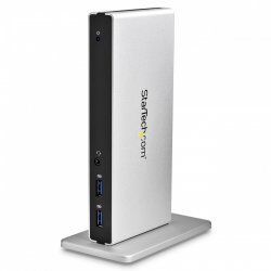 StarTech.com Station d'Accueil USB 3.0 pour Deux Écrans avec Adaptateurs DVI vers VGA et HDMI, 5x USB 3.0 et Audio - St